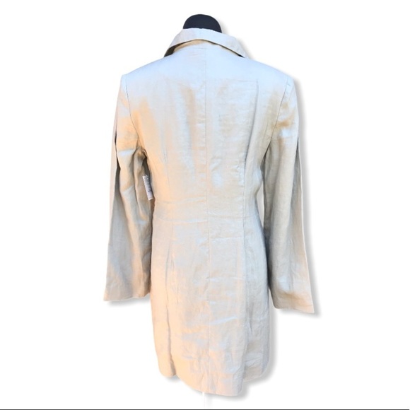 Three Islands Linen Jacket Tan Medium NWT $189 - Picture 3 of 10